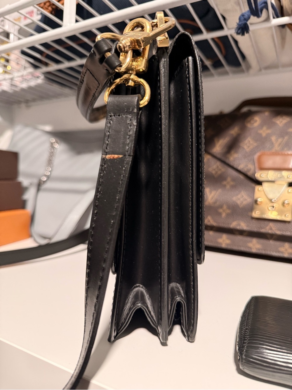 Bundle Louis Vuitton Black Epi Leather Crossbody with Gold Hardware and wallet - Picture 5 of 11